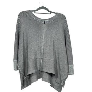 Cabi Cupid's Women's Zip Front Black White Striped Cardigan Size Large